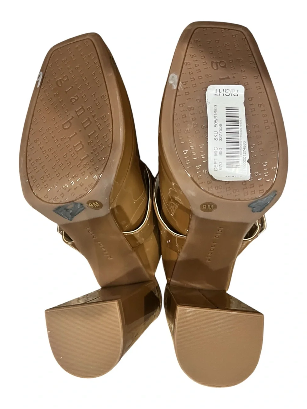 Gianni Bini Sonata Patent Mary Jane Platform Pumps Sweet Caramel Size 9M NWT